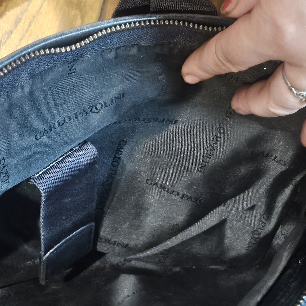 Navy Leather Men's Bag - Picture 4 of 6